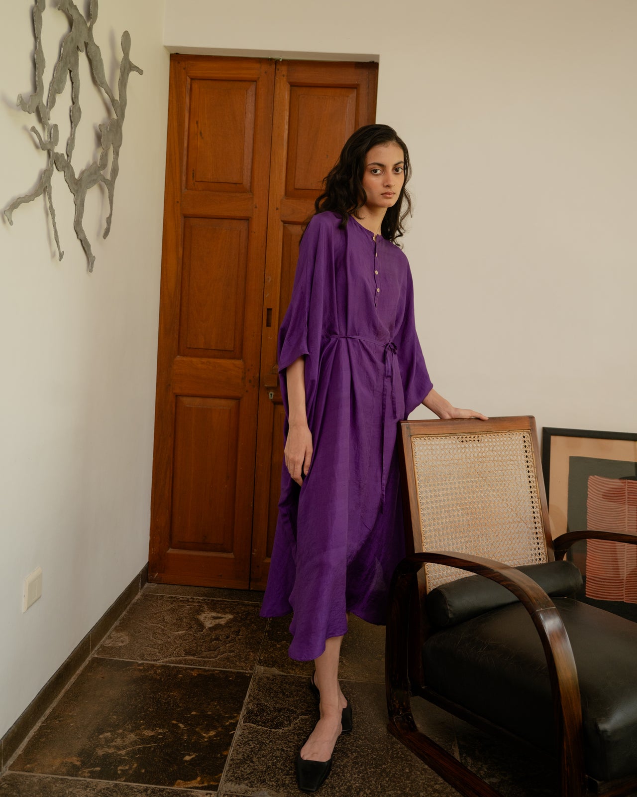 Tie-up Kaftan - Purple