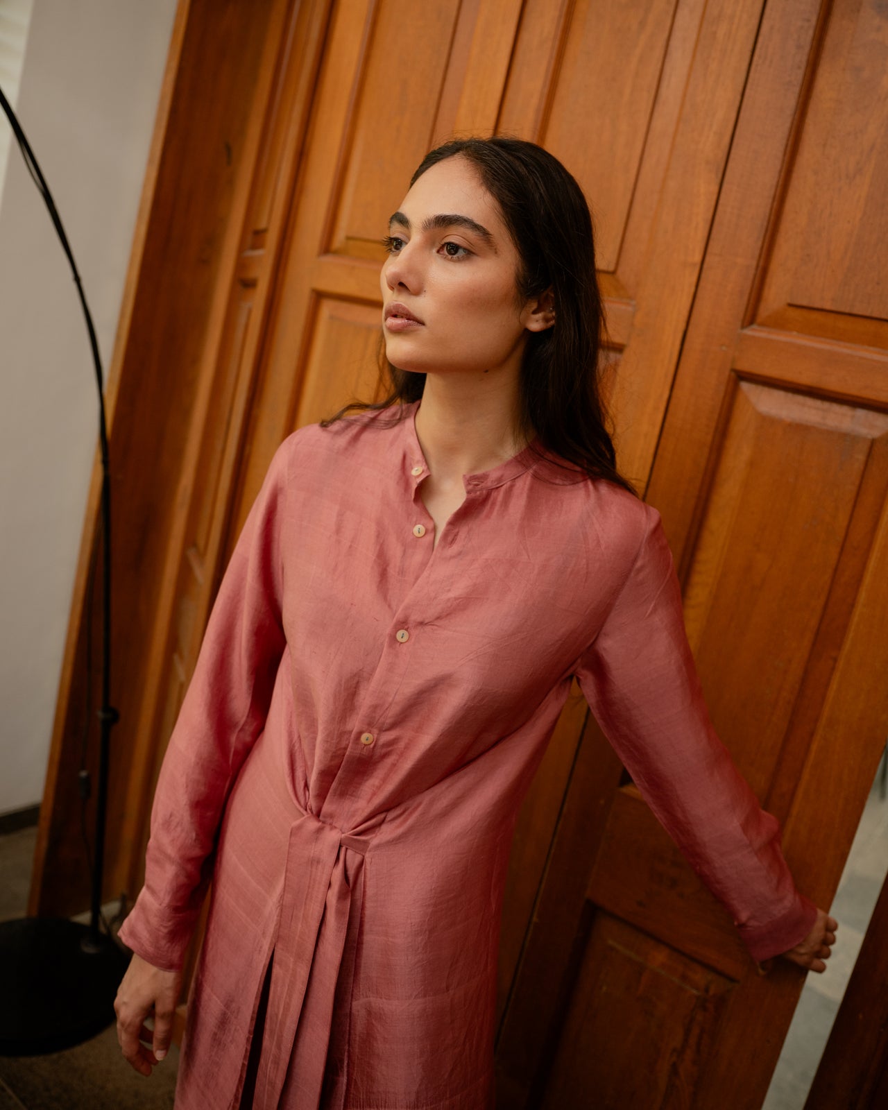 Tie-up Dress - Old Rose