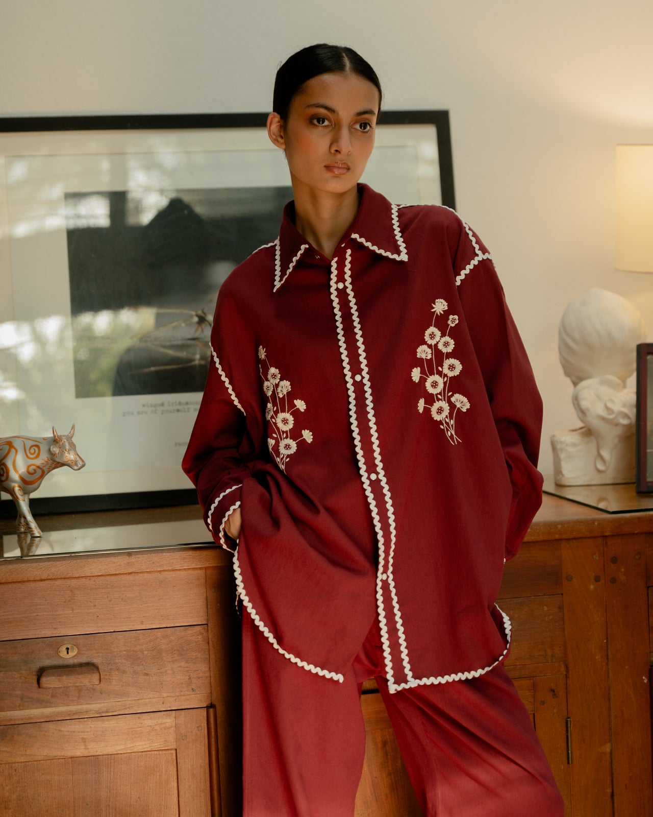 Blanca Shirt - Maroon