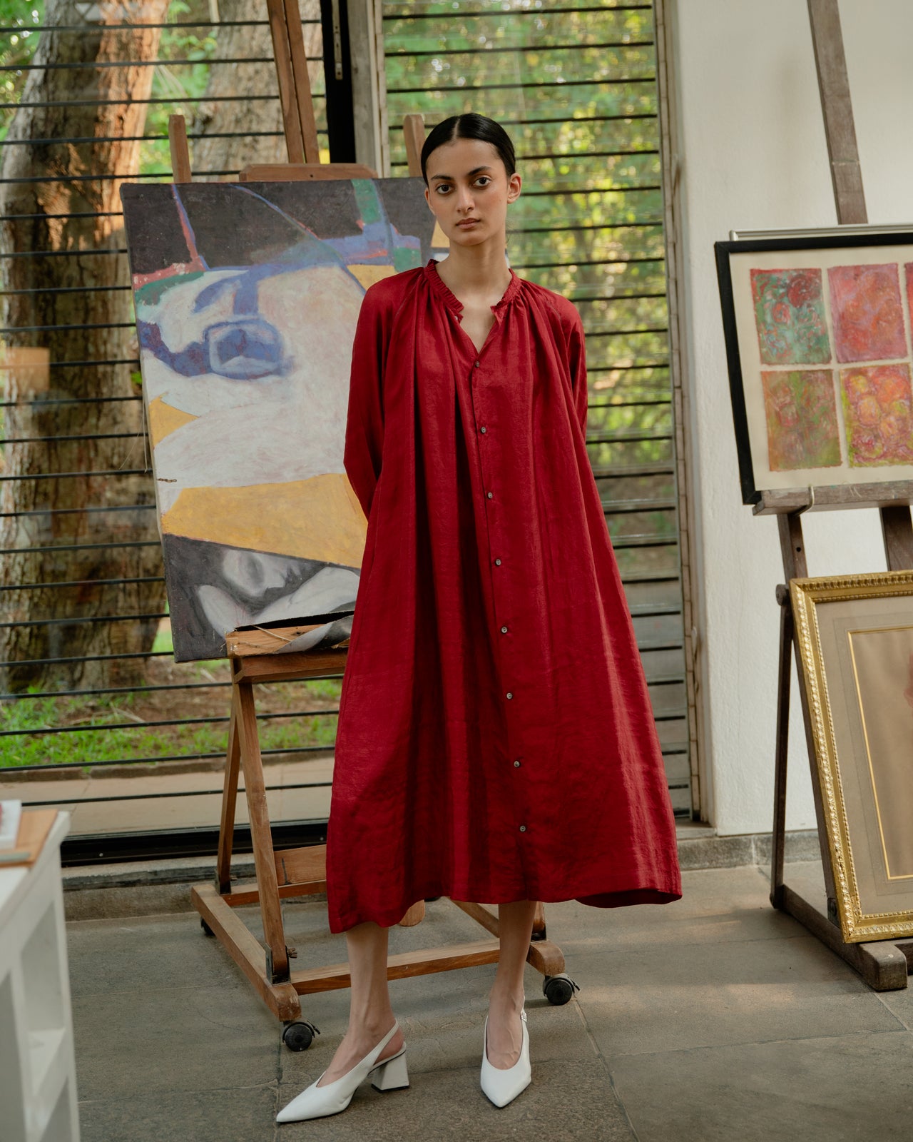 Carol Dress - Crimson Red