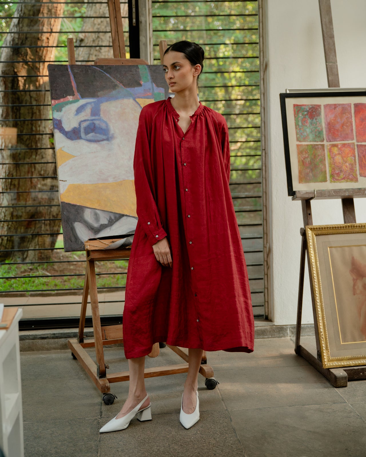 Carol Dress - Crimson Red