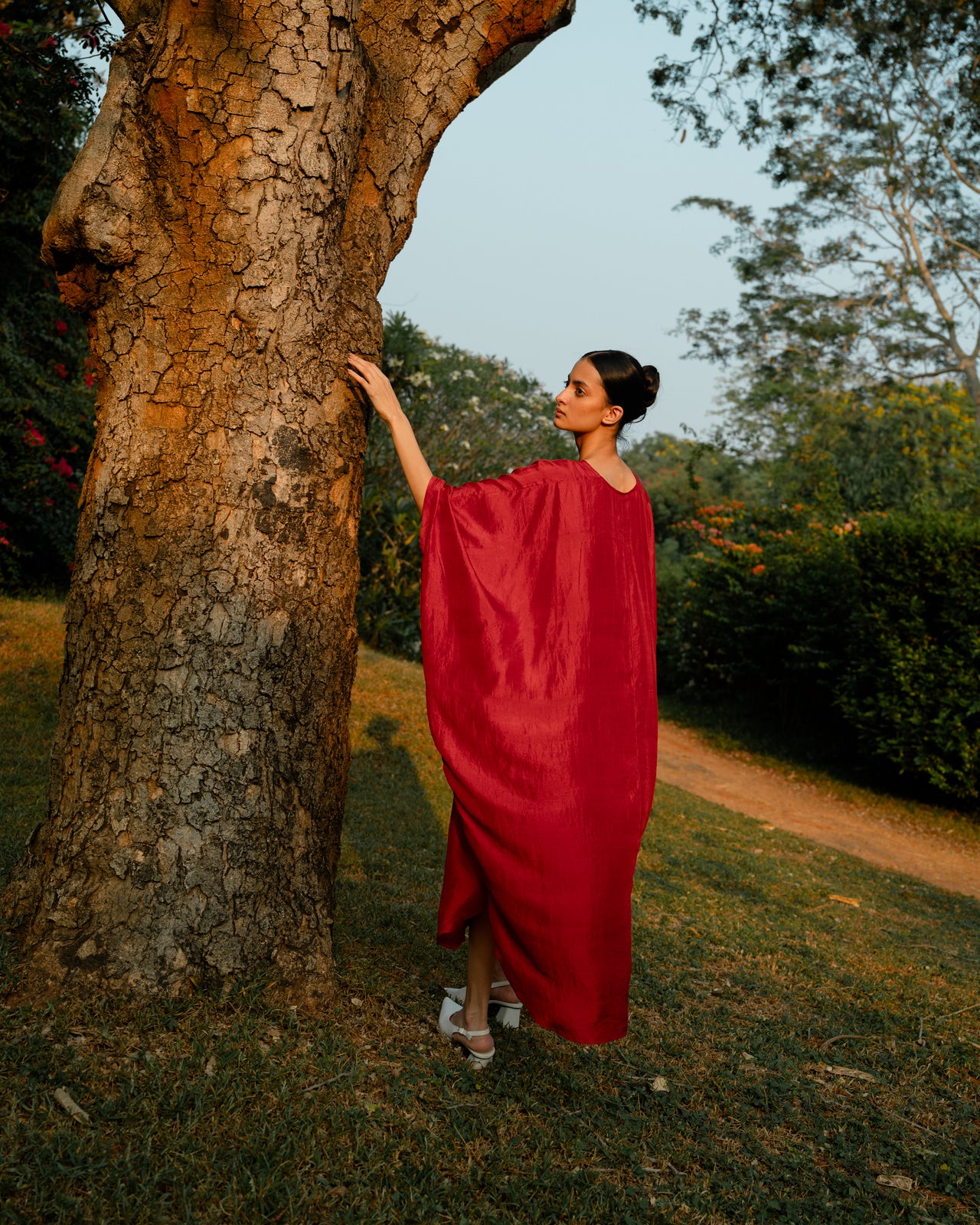 Pondy Kaftan - Crimson Red