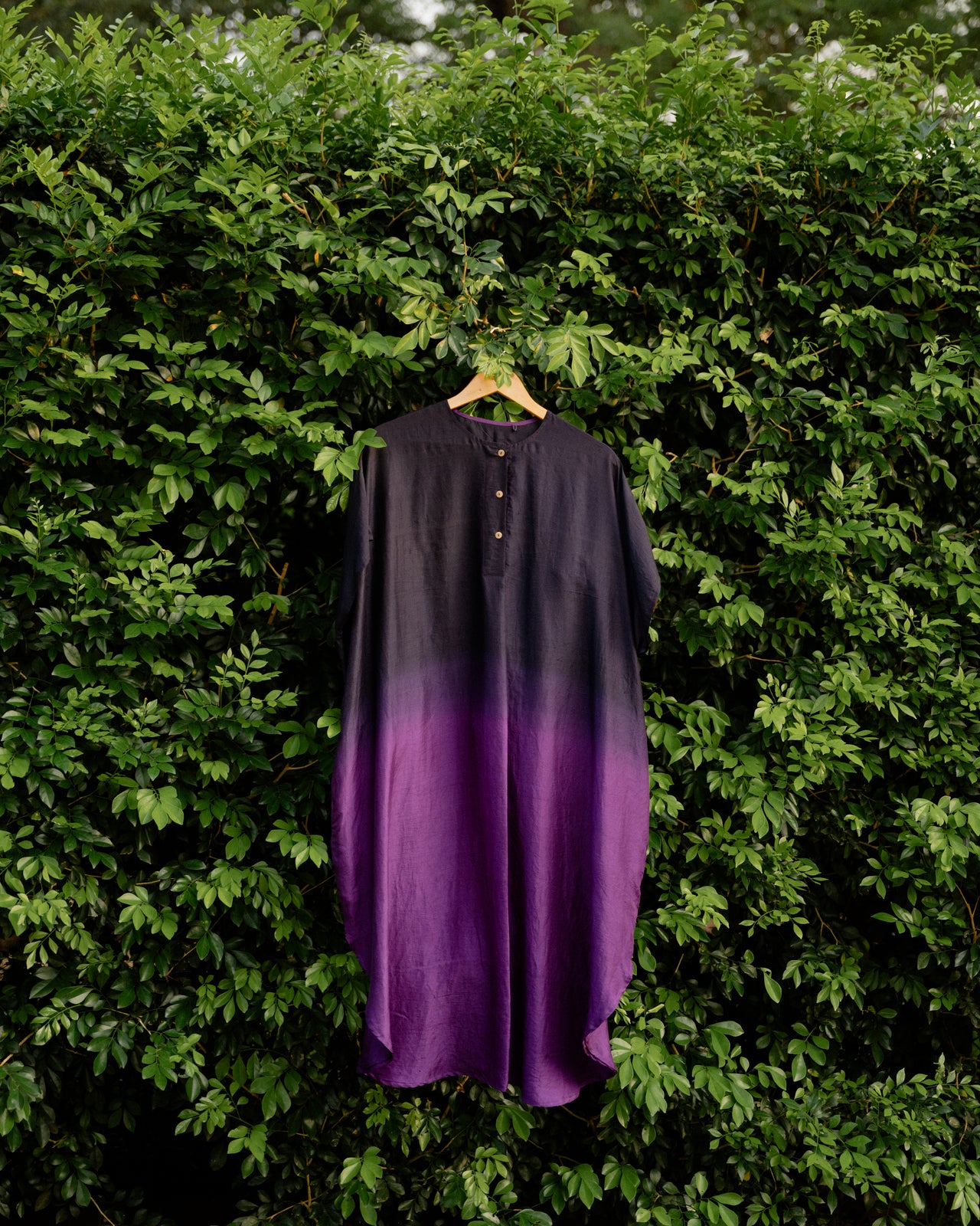 Pleated Kaftan - Purple Ombre