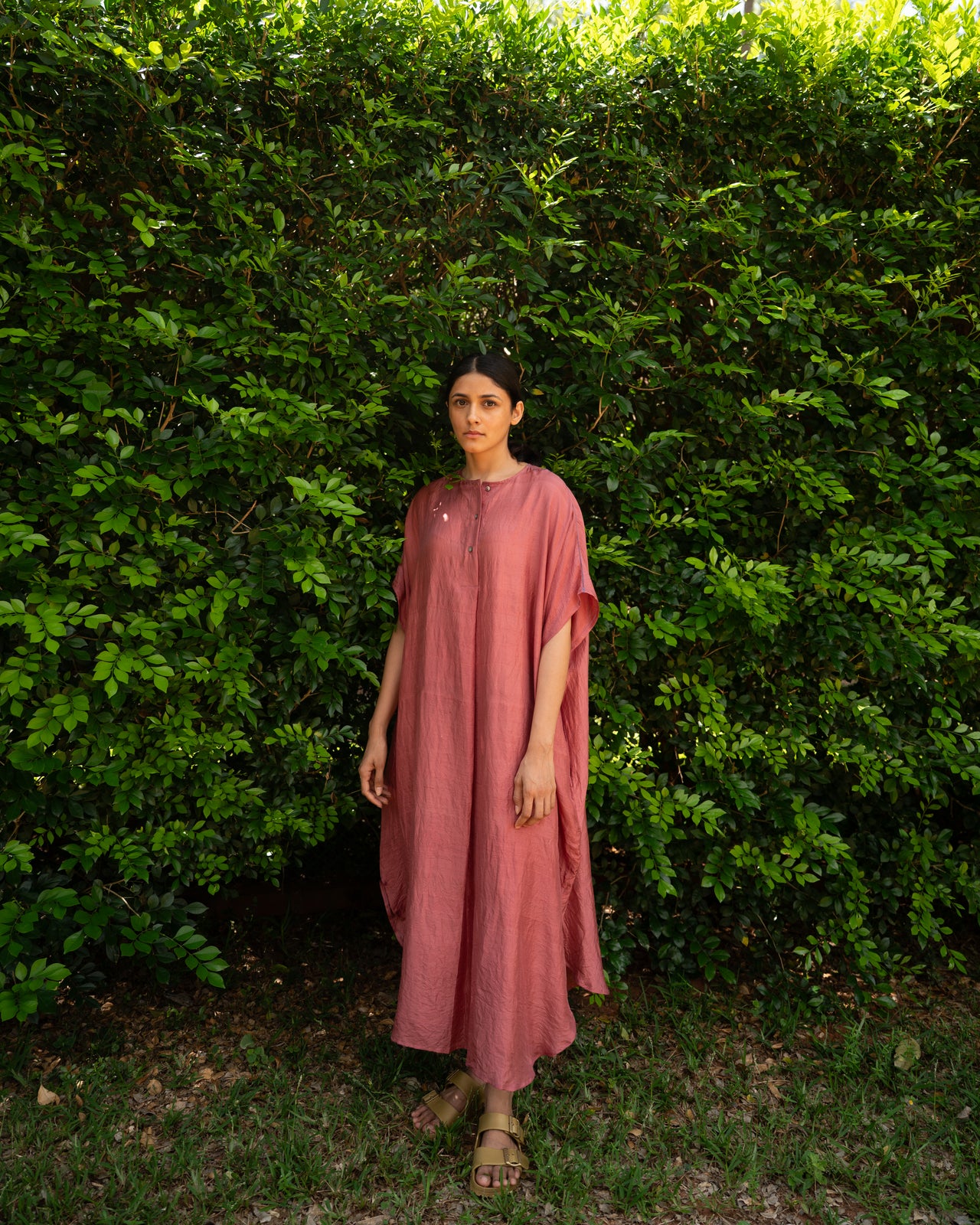 Pleated Kaftan - Rose