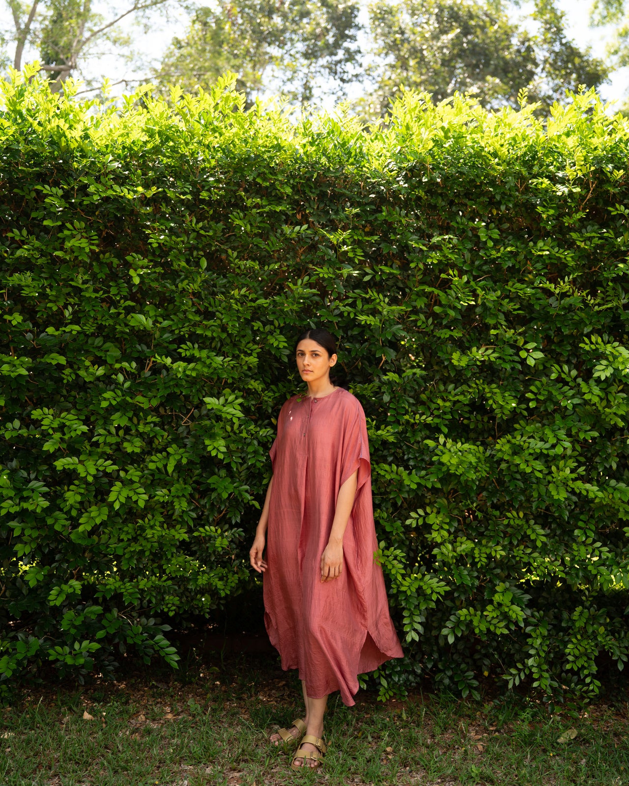 Pleated Kaftan - Rose