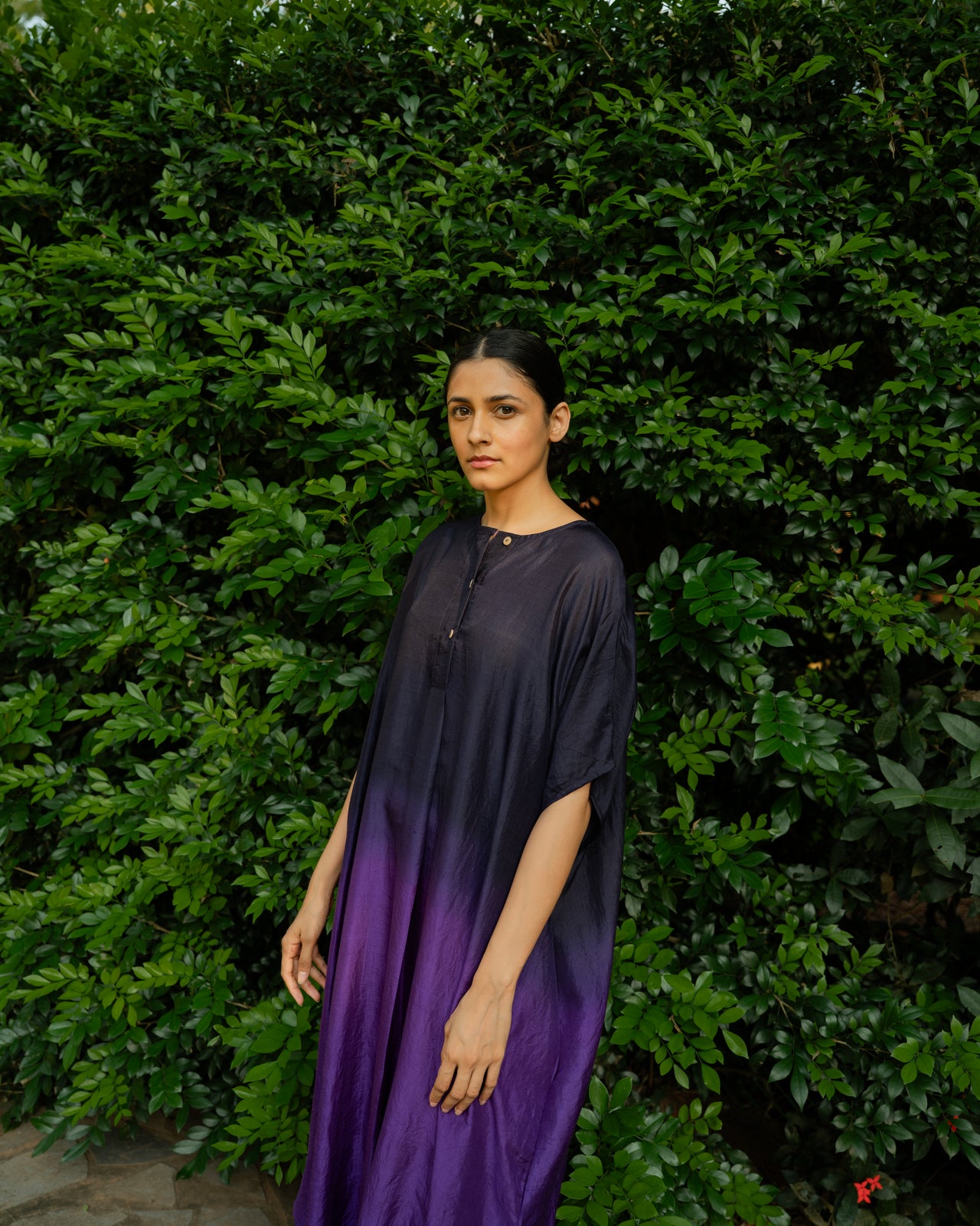 Pleated Kaftan - Purple Ombre