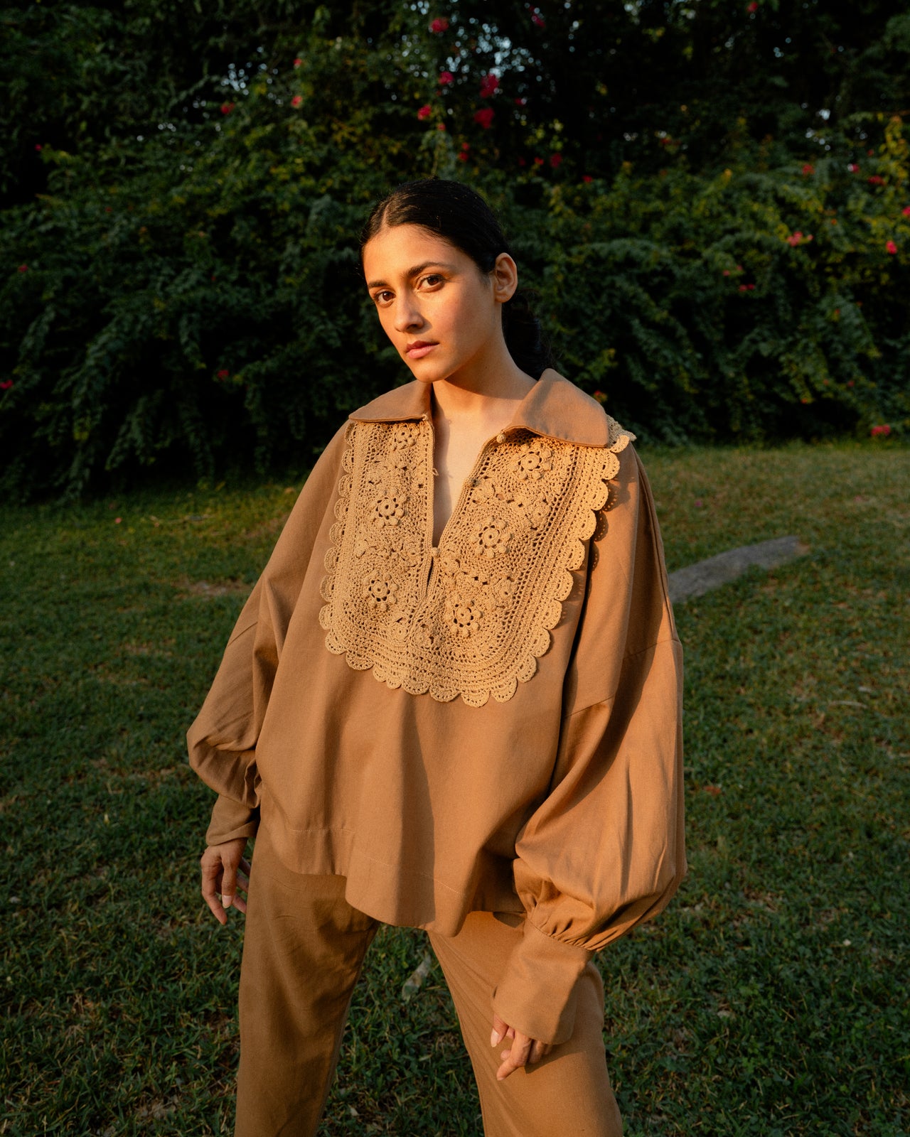 Crochet Shirt - Brown