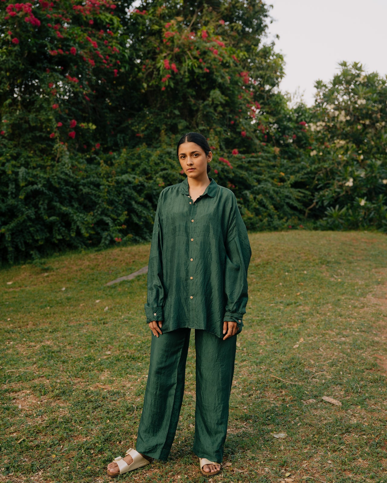 Boxy Shirt - Forest Green