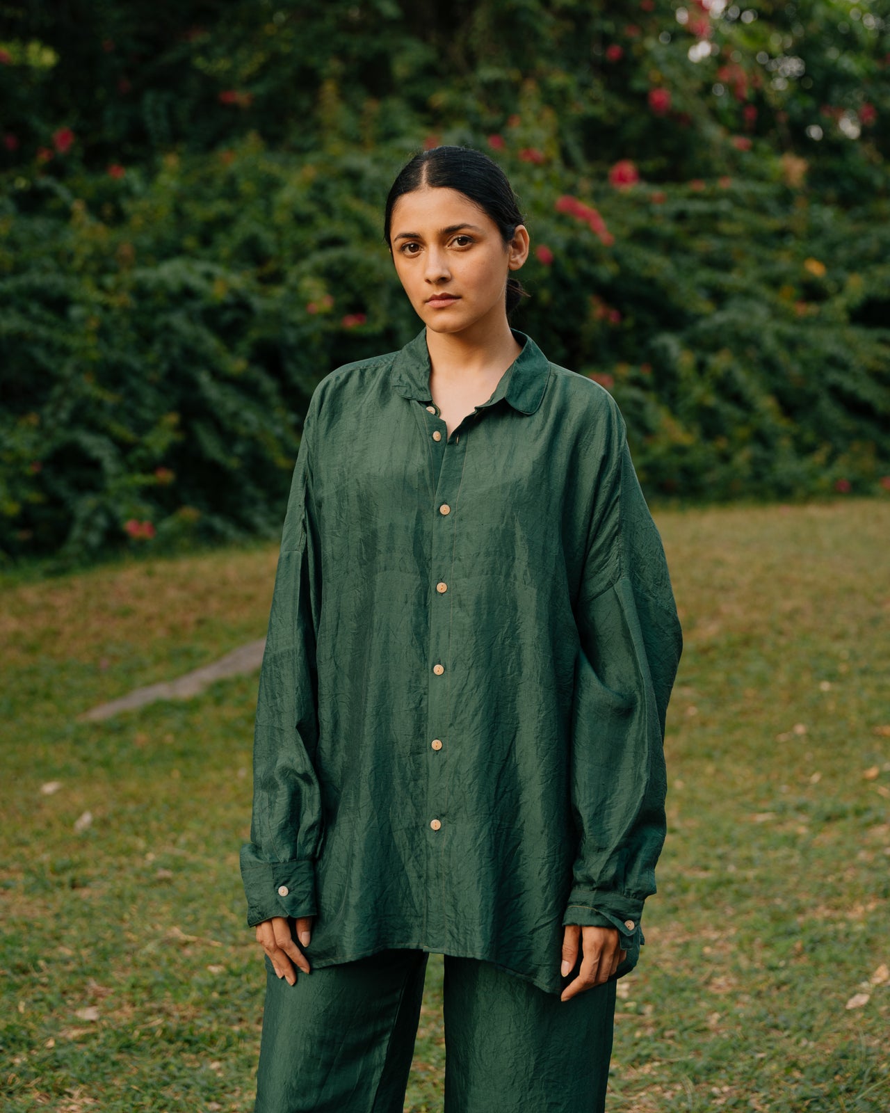 Boxy Shirt - Forest Green