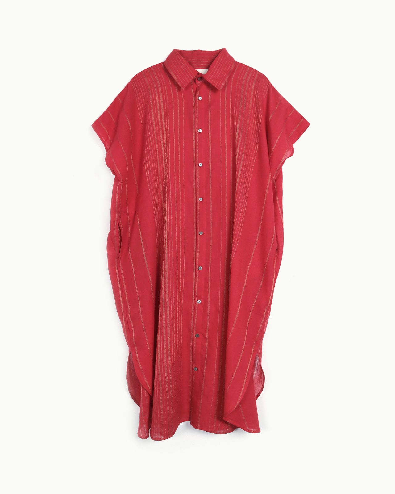 Kaftan Shirt Dress-Red