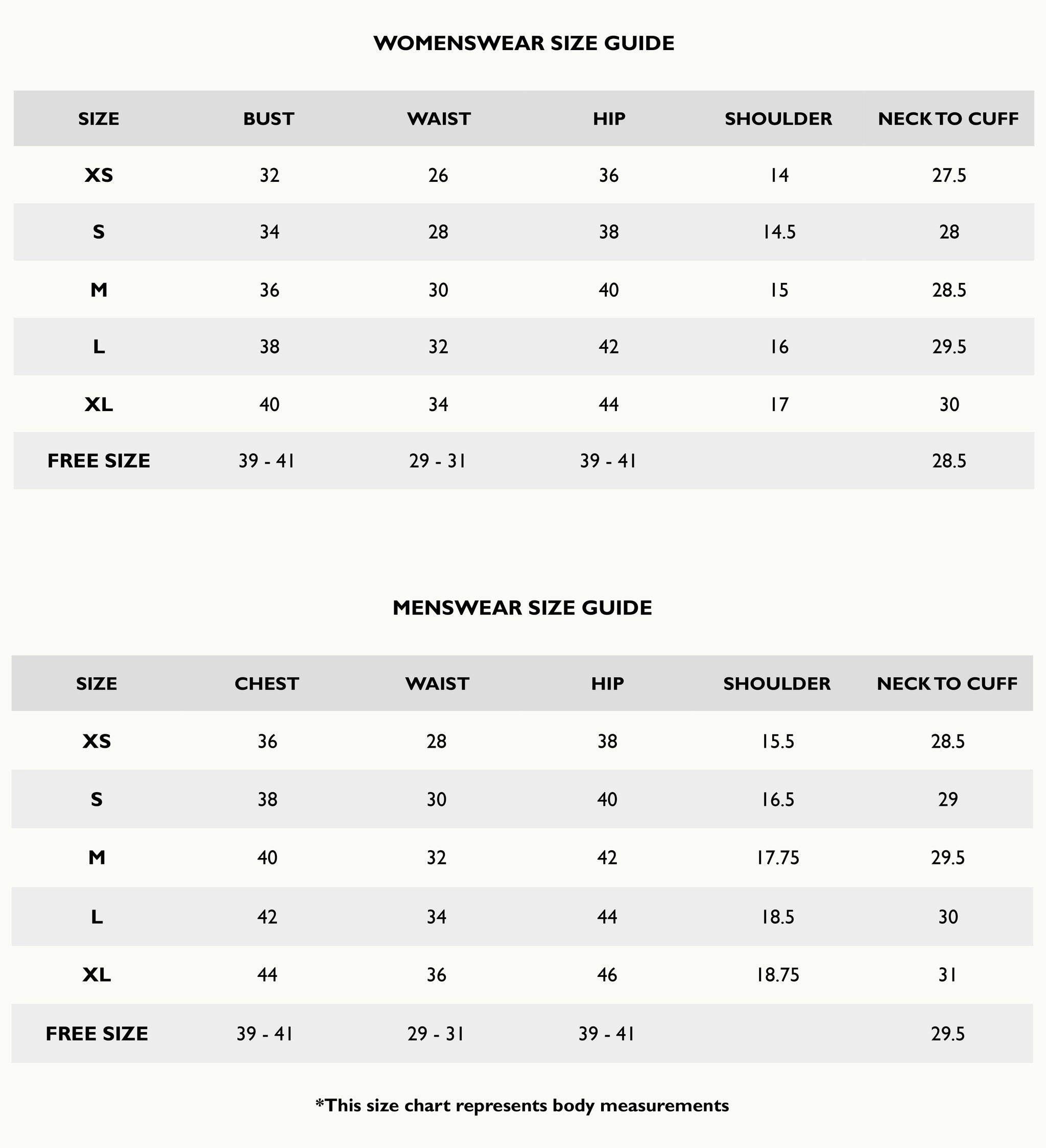 Size Guide
