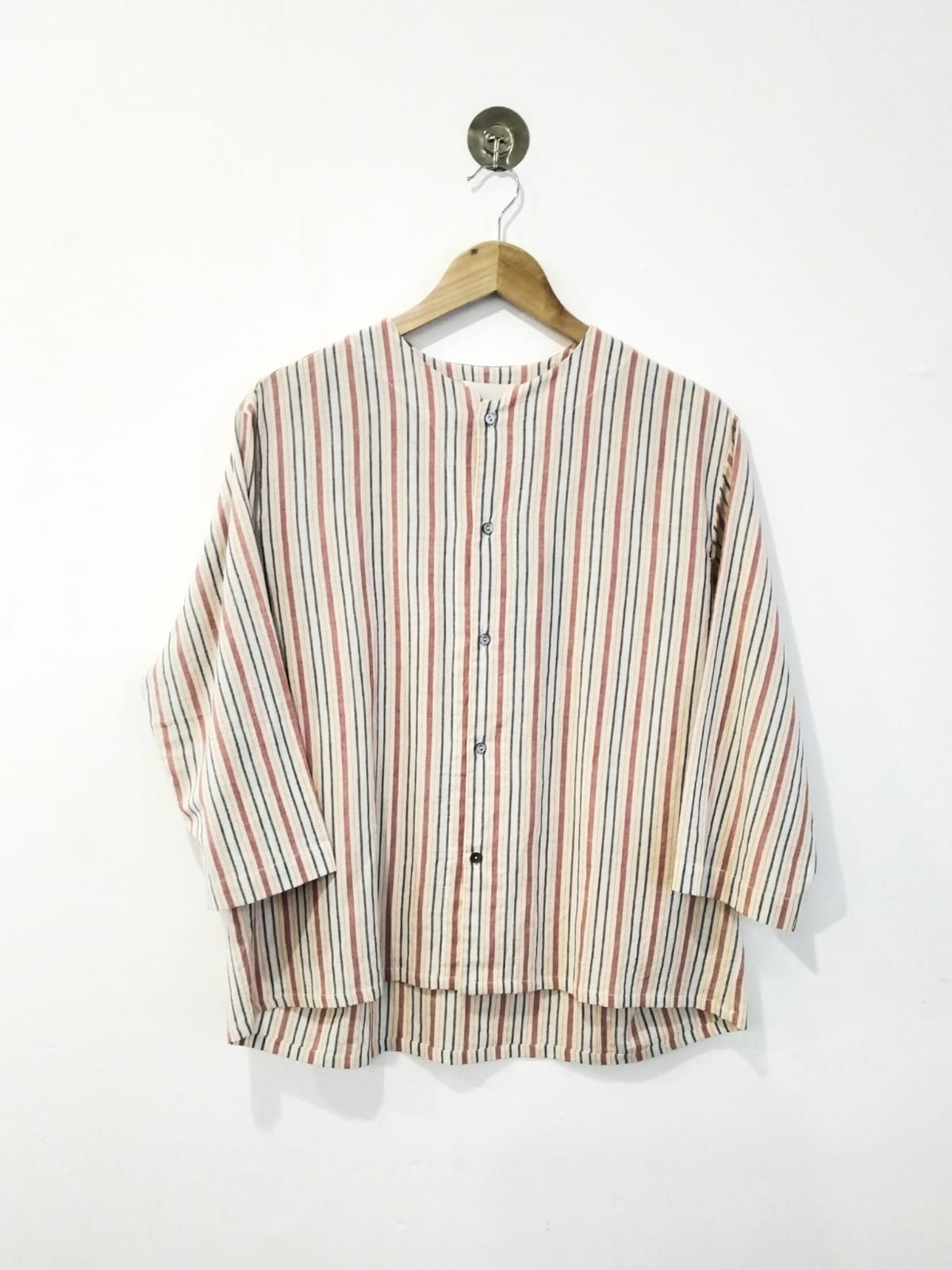 Cotton Blouse Red Stripes - 15% OFF