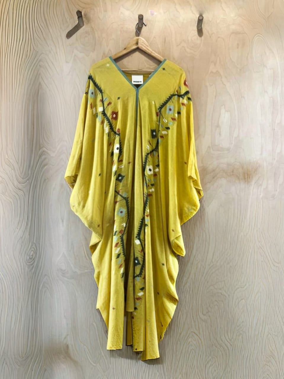 Handwoven Jamdani Pondy Kaftan With Border