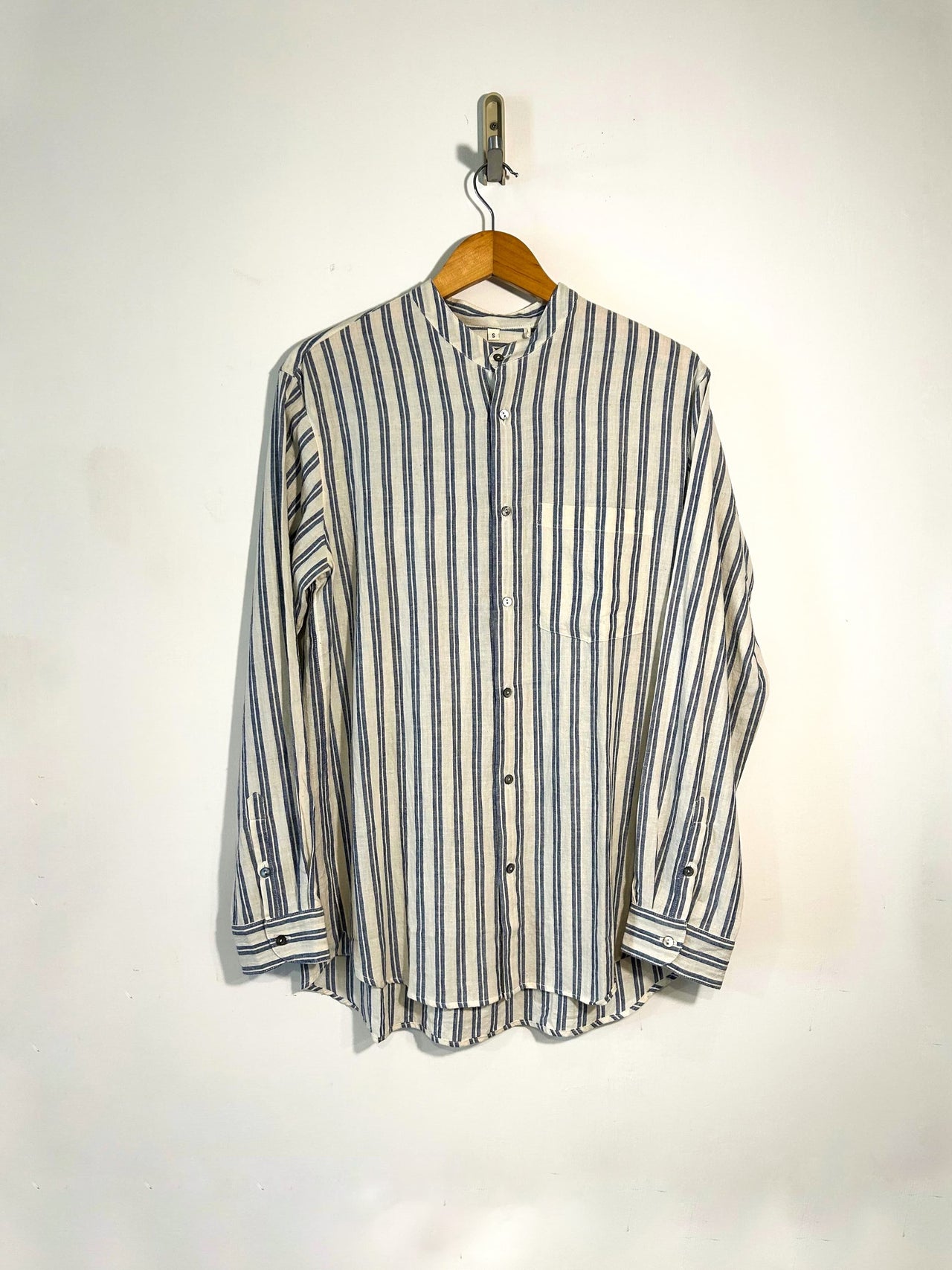 Goodfella shirt cotton blue white stripes