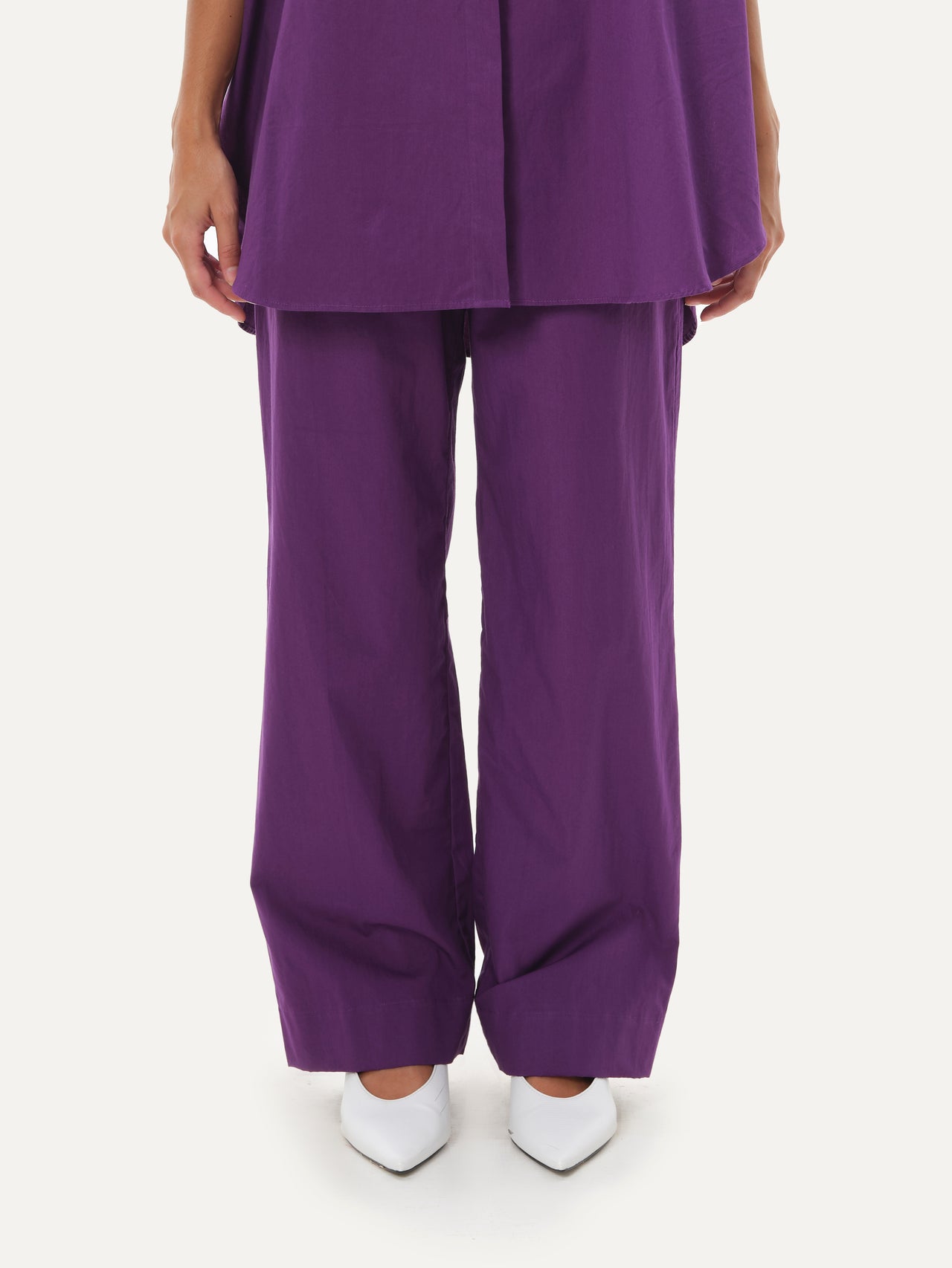 Wide legged pleated pants - Grape