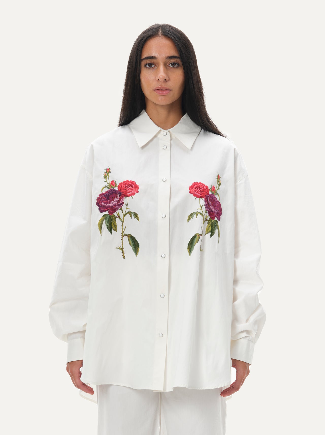 Button down shirt - Floral embroidered