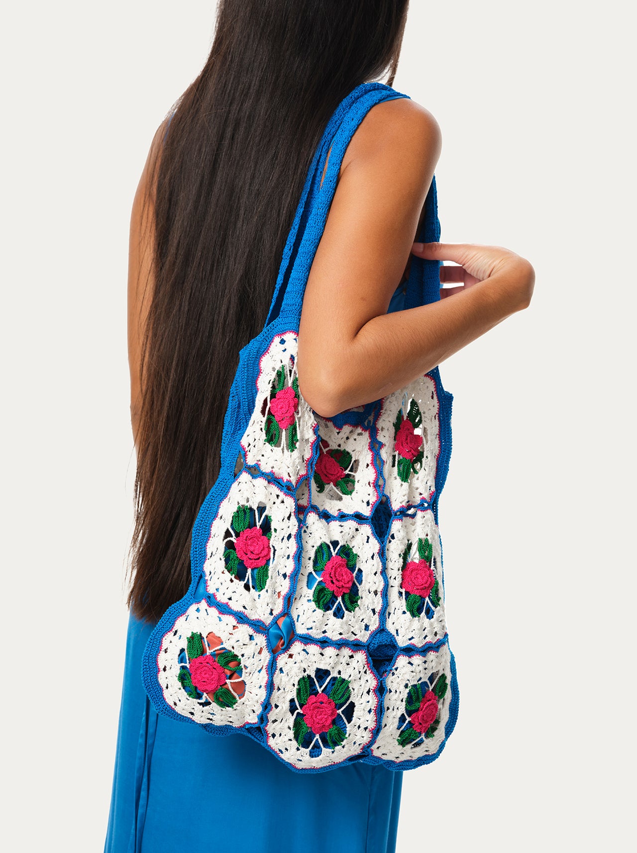 Flower crochet bag