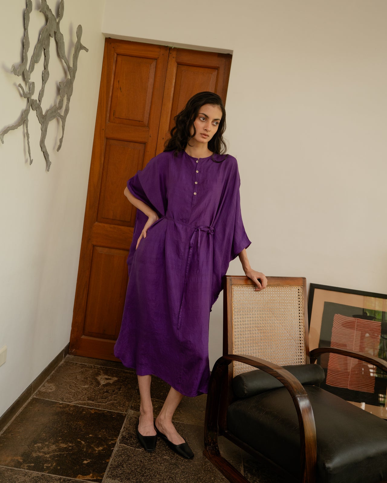 Tie-up Kaftan - Purple