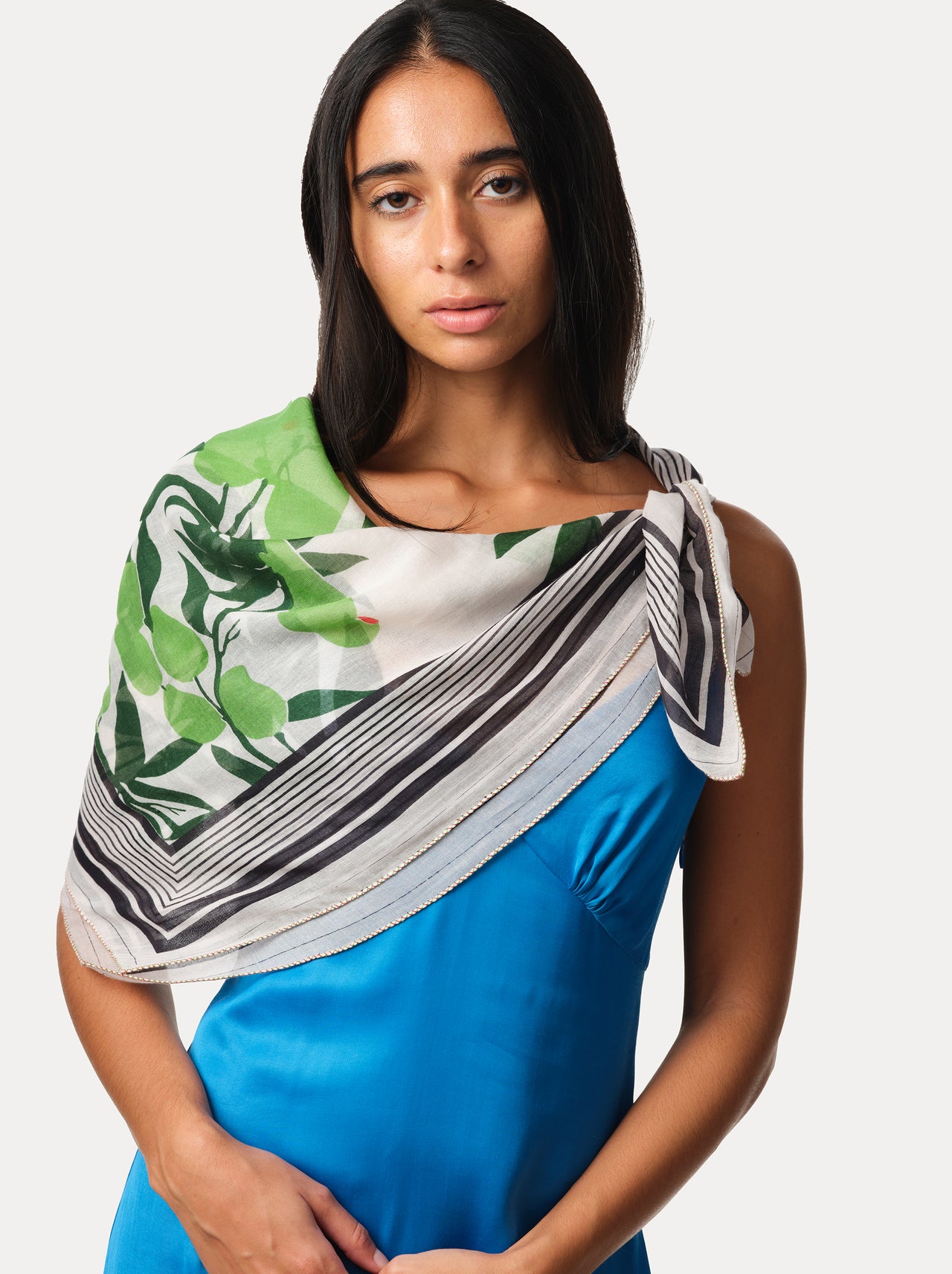 Cotton scarf - Mangoes & Parrots