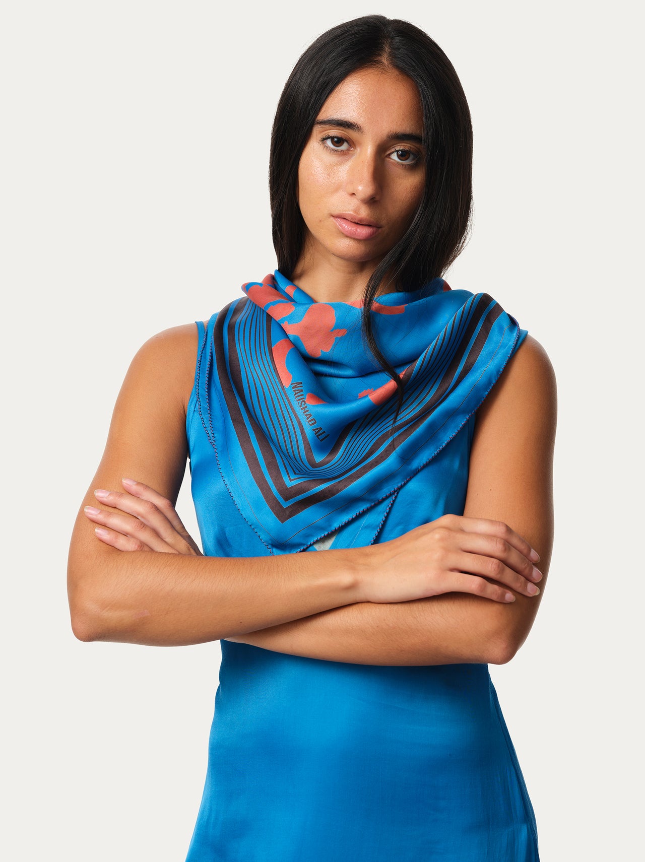 Satin scarf - Hibiscus