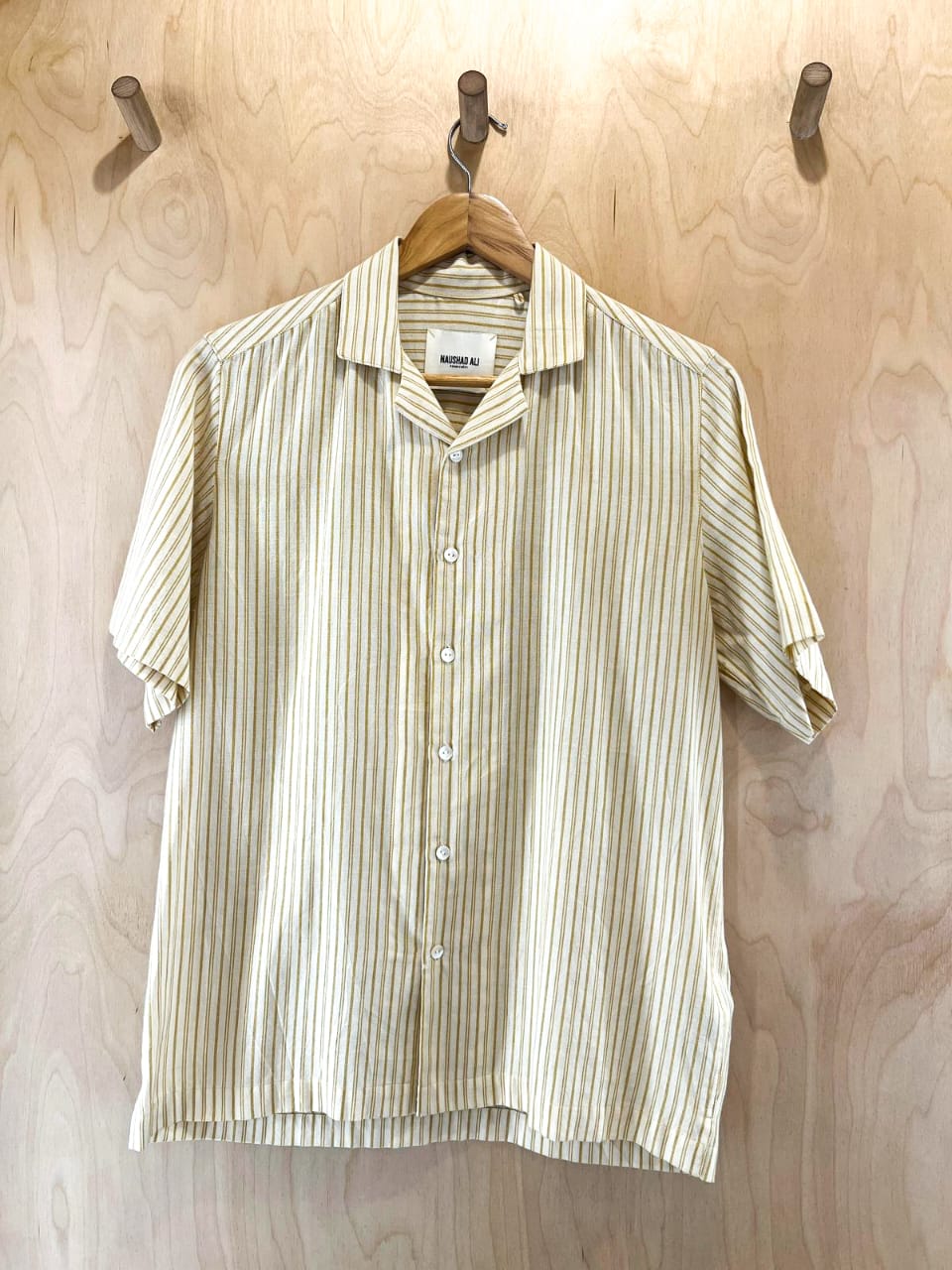 Camp Collar Shirt Yellow Stripes - 15% OFF